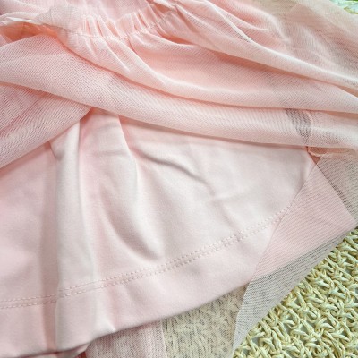 Vestido Manga Longa Princess com Tule - Rosa